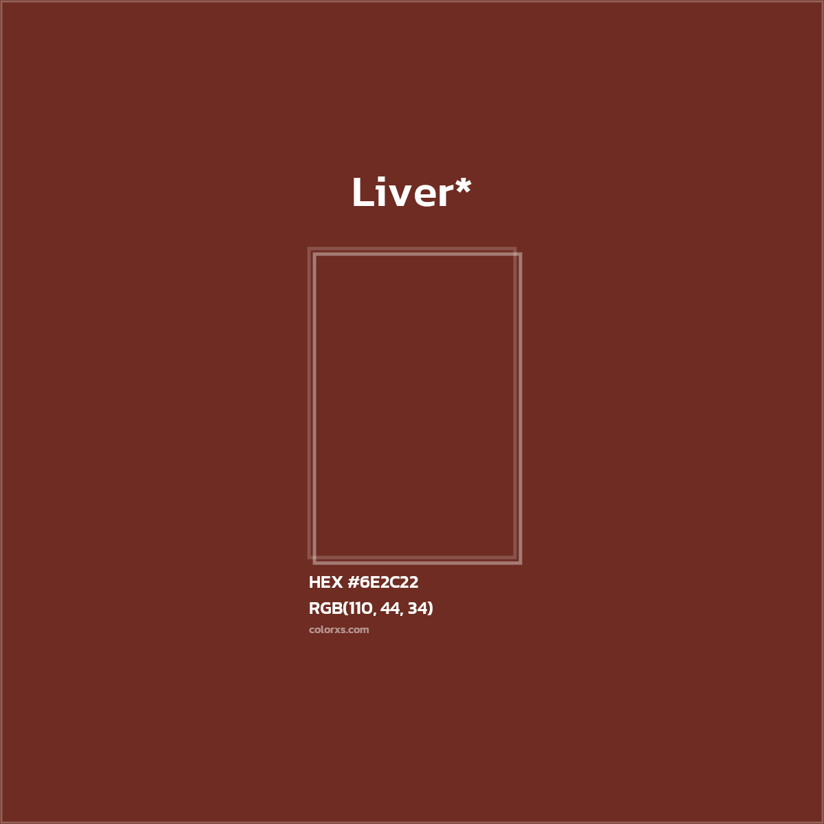 #6E2C22 hex color. RGB, RYB, CMYK, HSL, HSV codes and color conversions. Matching color names, palettes, paints.