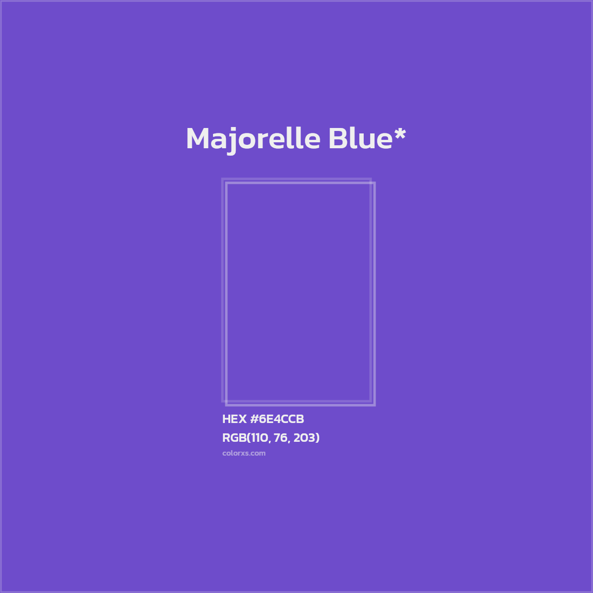 #6E4CCB hex color. RGB, RYB, CMYK, HSL, HSV codes and color conversions. Matching color names, palettes, paints.