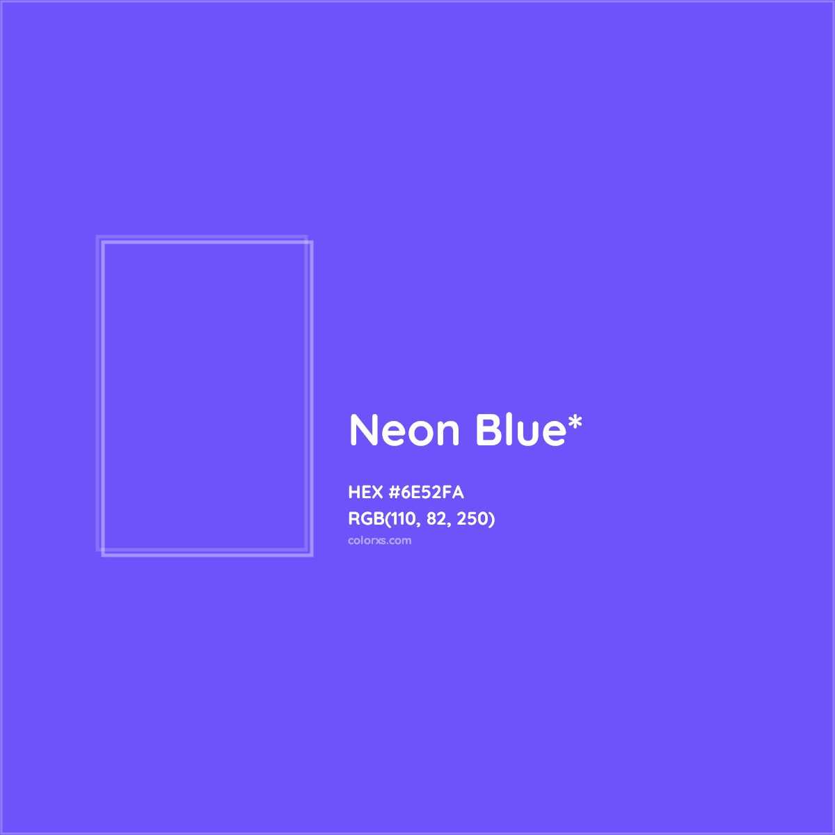 #6E52FA hex color. RGB, RYB, CMYK, HSL, HSV codes and color conversions. Matching color names, palettes, paints.