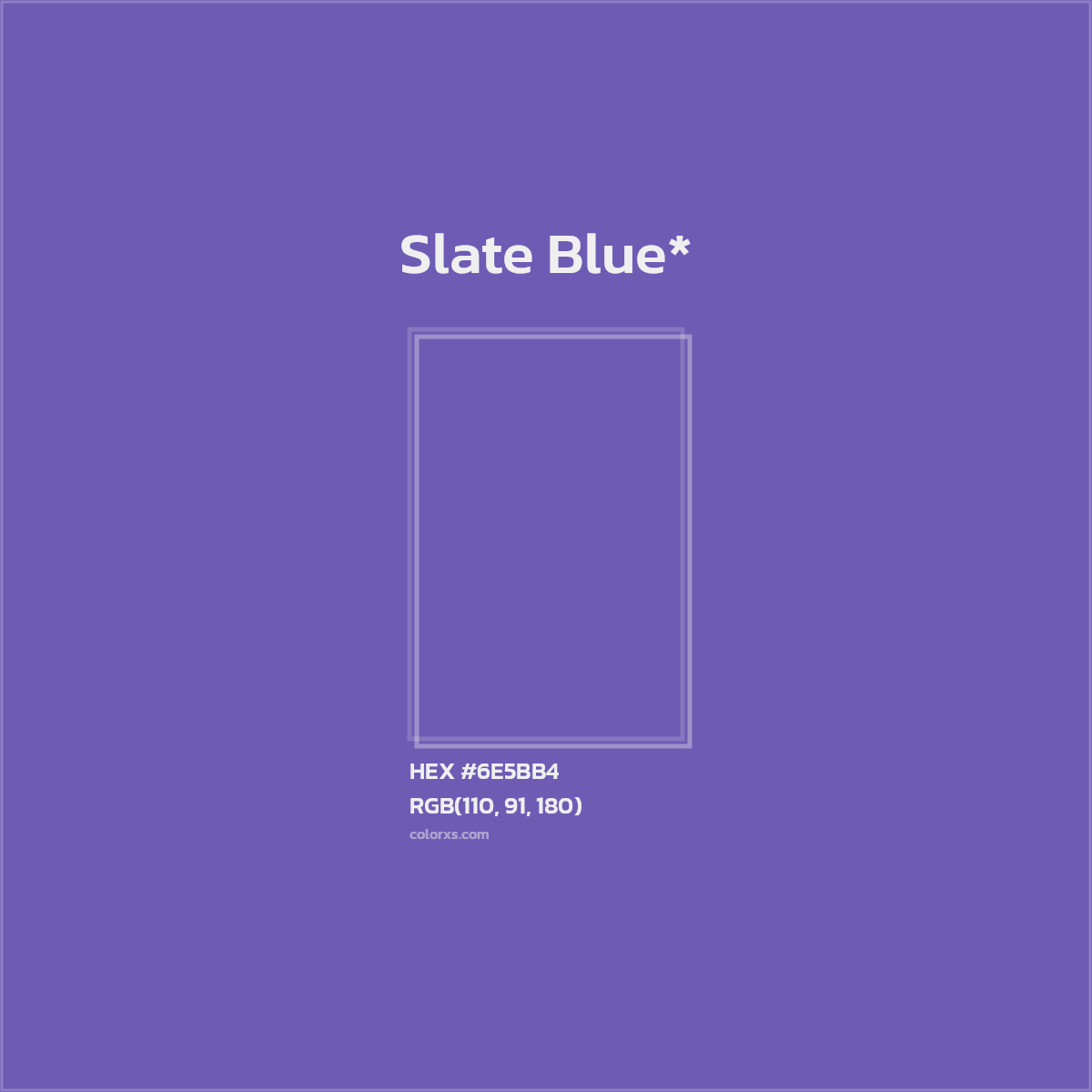 #6E5BB4 hex color. RGB, RYB, CMYK, HSL, HSV codes and color conversions. Matching color names, palettes, paints.