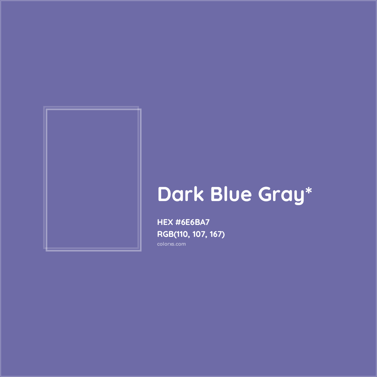 #6E6BA7 hex color. RGB, RYB, CMYK, HSL, HSV codes and color conversions. Matching color names, palettes, paints.