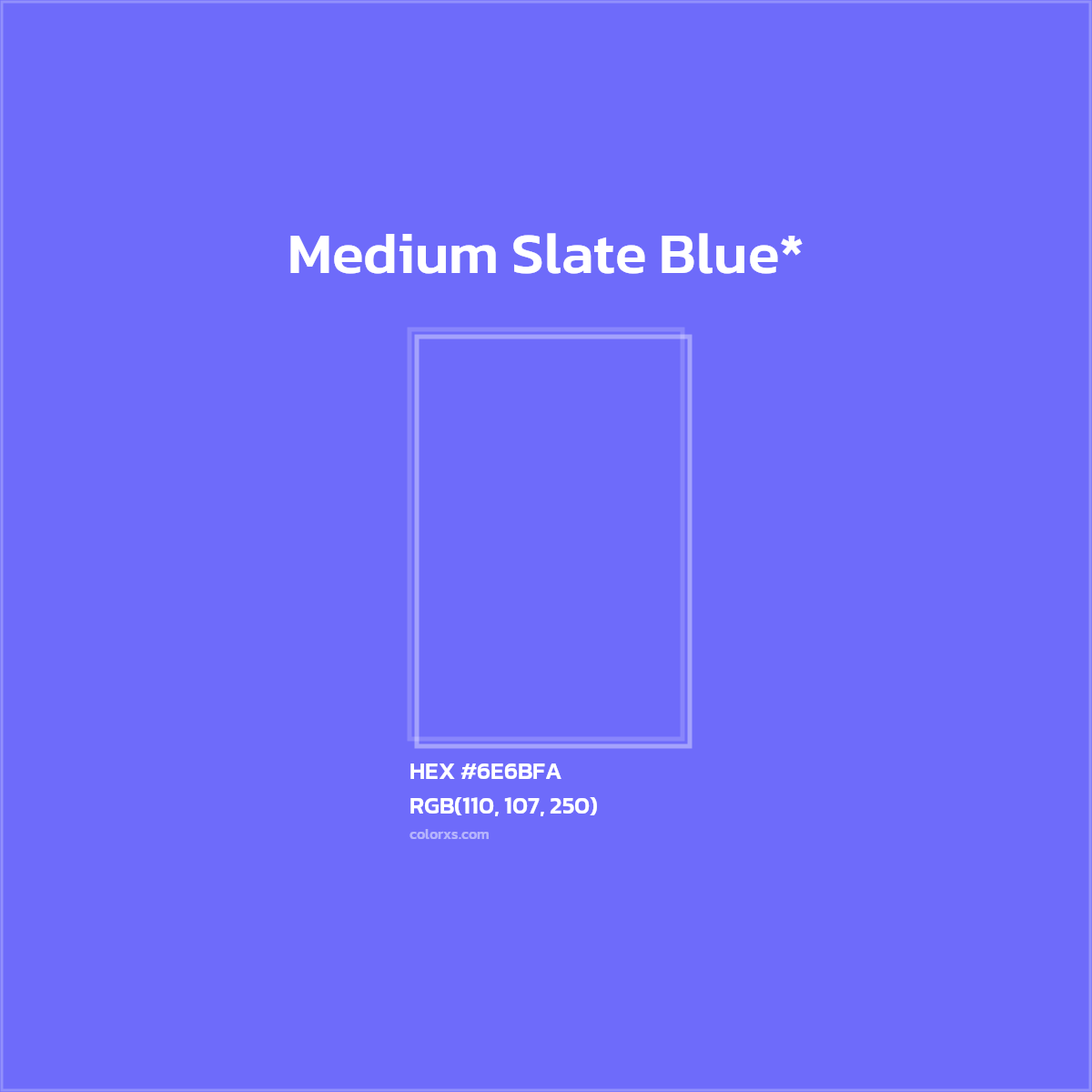 #6E6BFA hex color. RGB, RYB, CMYK, HSL, HSV codes and color conversions. Matching color names, palettes, paints.