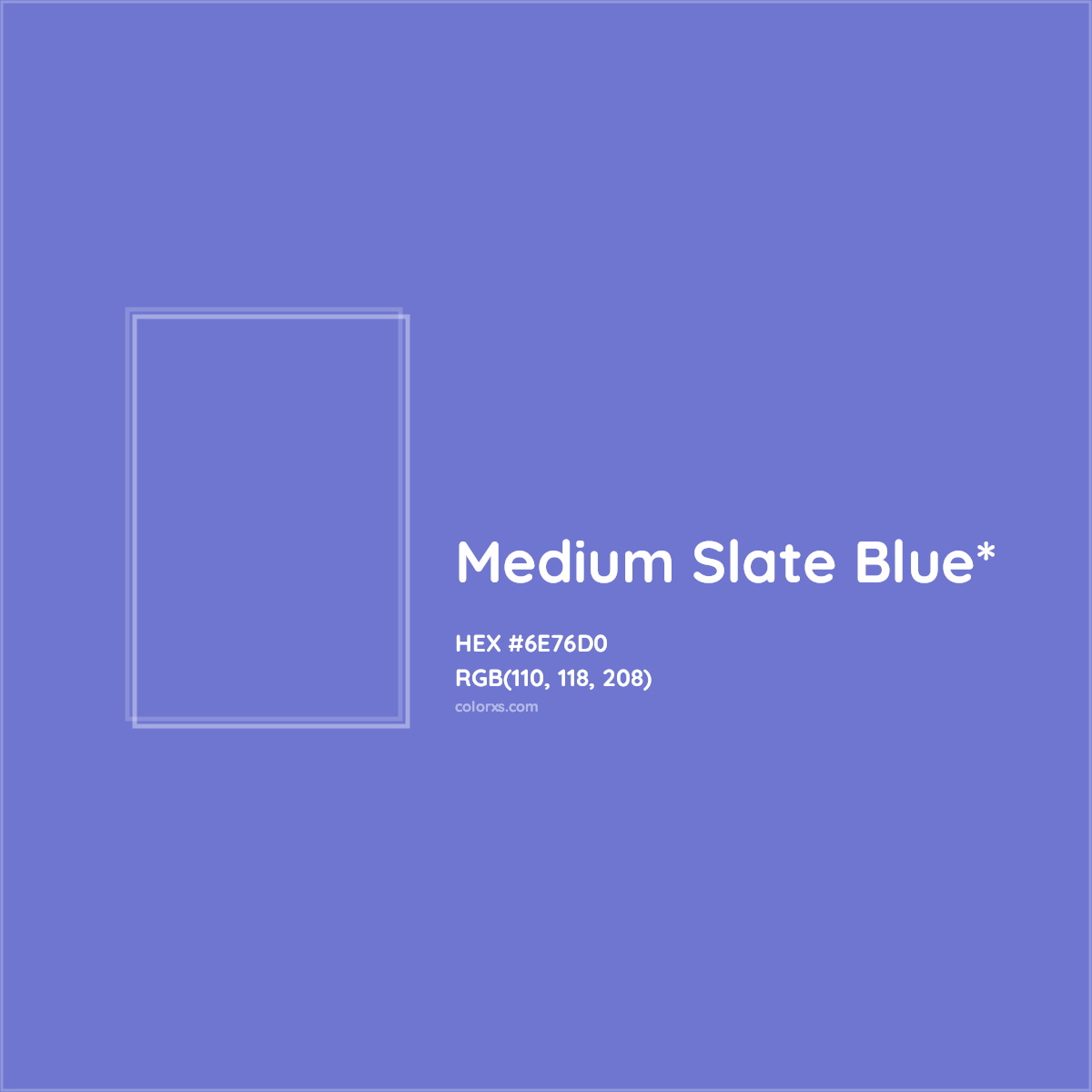 #6E76D0 hex color. RGB, RYB, CMYK, HSL, HSV codes and color conversions. Matching color names, palettes, paints.
