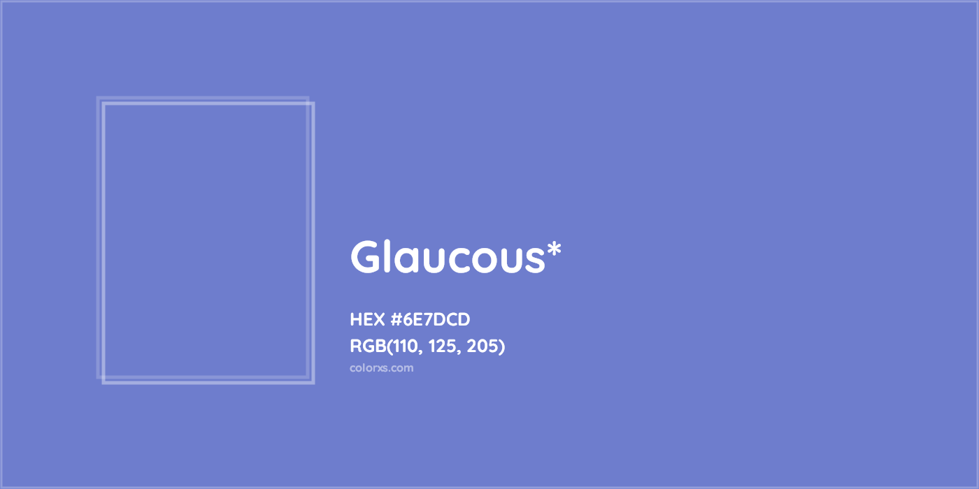 #6E7DCD hex color. RGB, RYB, CMYK, HSL, HSV codes and color conversions. Matching color names, palettes, paints.