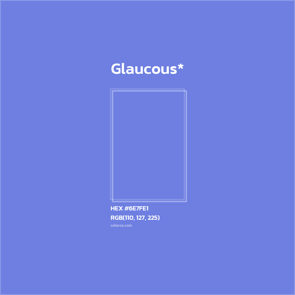 #6E7FE1 hex color. RGB, RYB, CMYK, HSL, HSV codes and color conversions. Matching color names, palettes, paints.