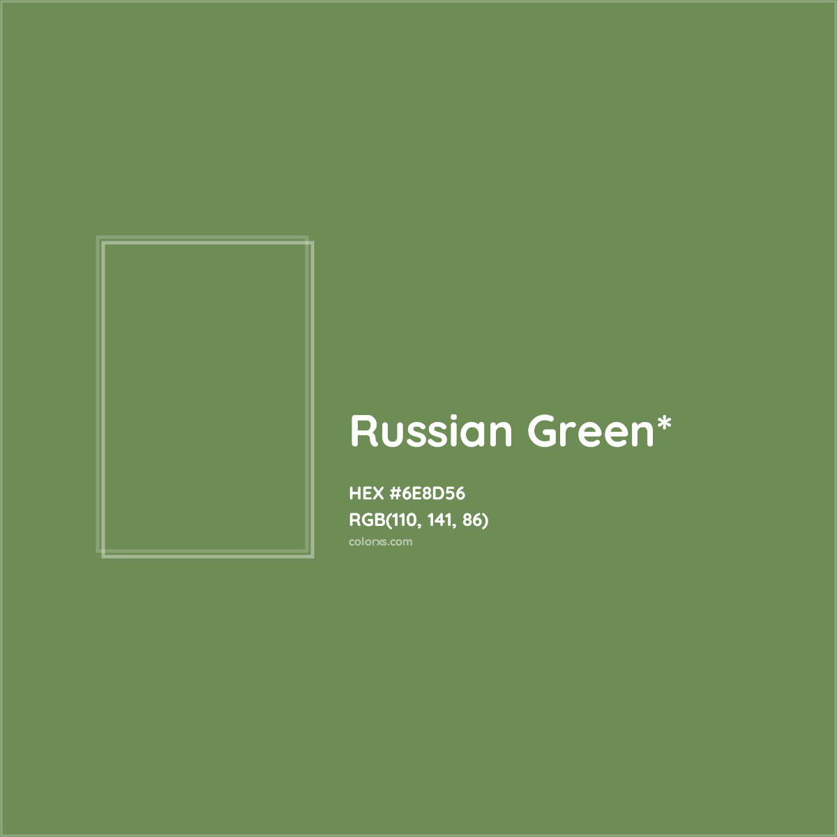 #6E8D56 hex color. RGB, RYB, CMYK, HSL, HSV codes and color conversions. Matching color names, palettes, paints.