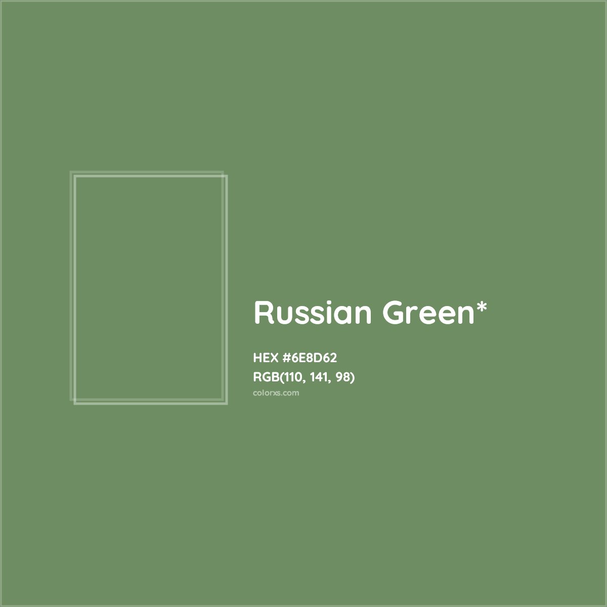 #6E8D62 hex color. RGB, RYB, CMYK, HSL, HSV codes and color conversions. Matching color names, palettes, paints.