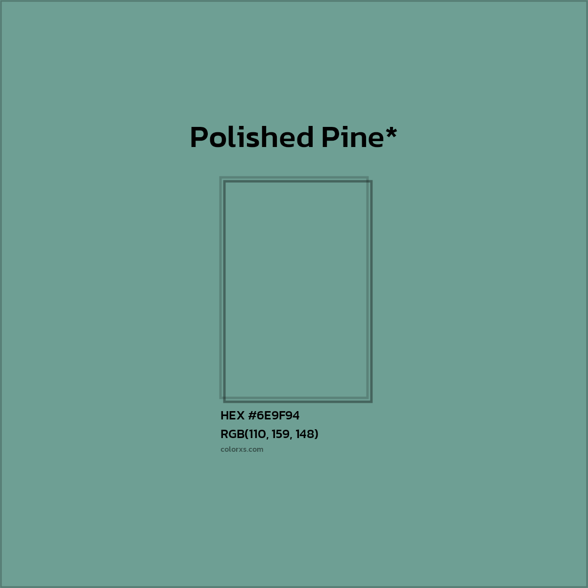 #6E9F94 hex color. RGB, RYB, CMYK, HSL, HSV codes and color conversions. Matching color names, palettes, paints.
