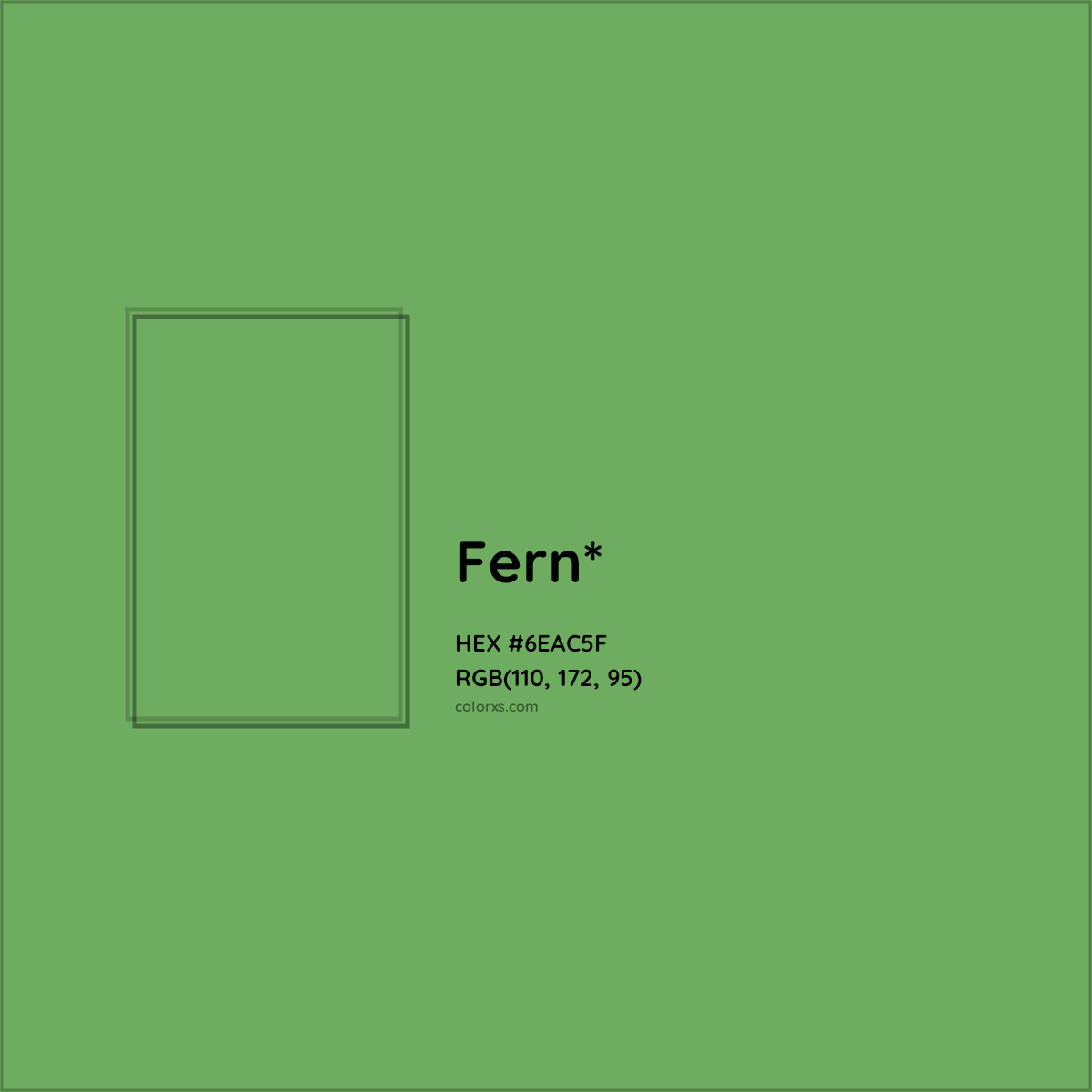 #6EAC5F hex color. RGB, RYB, CMYK, HSL, HSV codes and color conversions. Matching color names, palettes, paints.