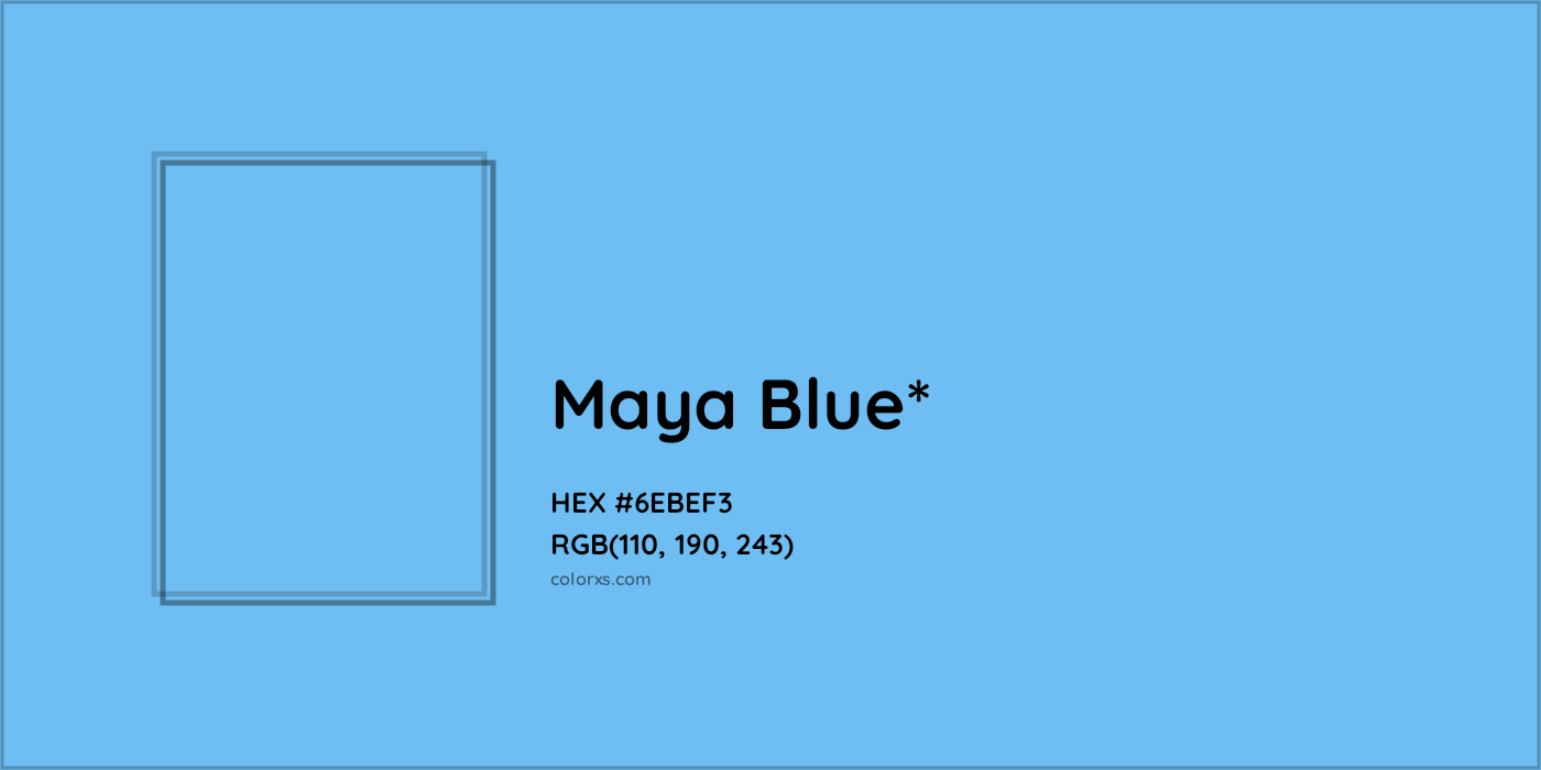 #6EBEF3 hex color. RGB, RYB, CMYK, HSL, HSV codes and color conversions. Matching color names, palettes, paints.