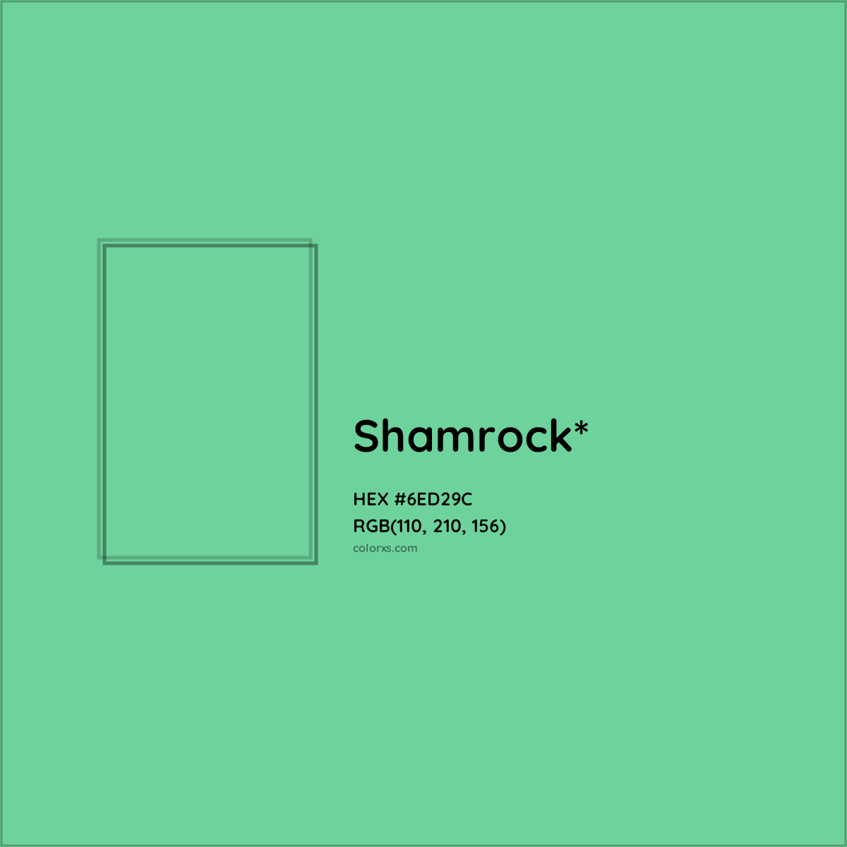 #6ED29C hex color. RGB, RYB, CMYK, HSL, HSV codes and color conversions. Matching color names, palettes, paints.
