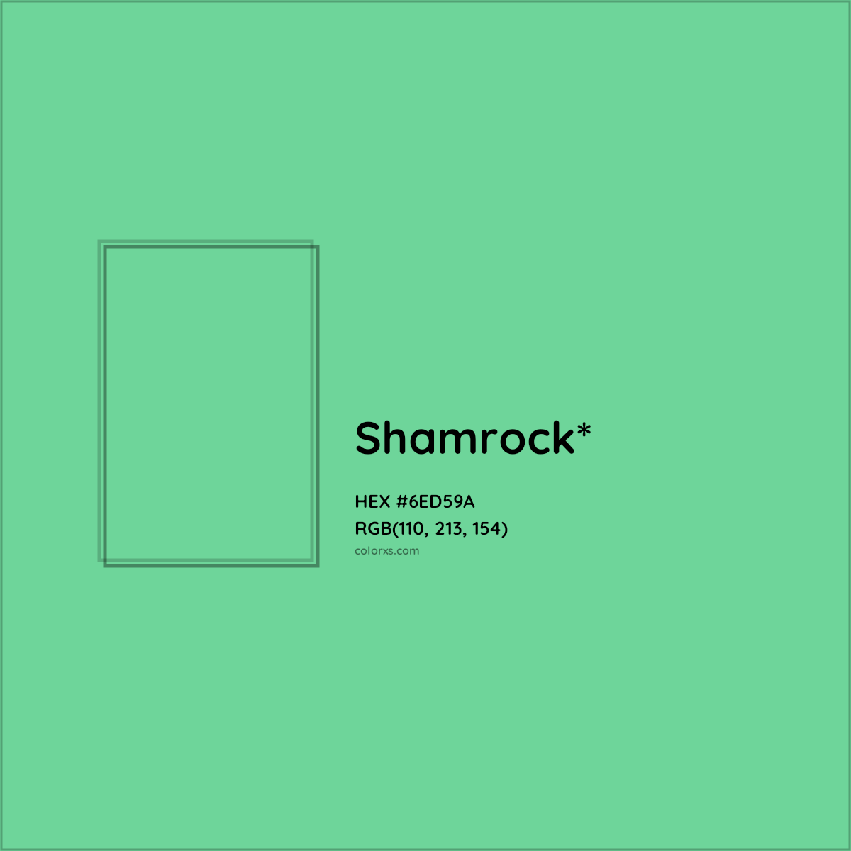 #6ED59A hex color. RGB, RYB, CMYK, HSL, HSV codes and color conversions. Matching color names, palettes, paints.
