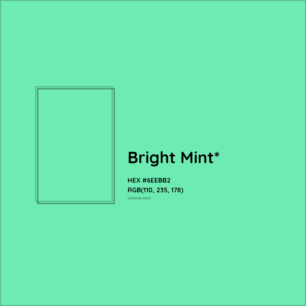#6EEBB2 hex color. RGB, RYB, CMYK, HSL, HSV codes and color conversions. Matching color names, palettes, paints.