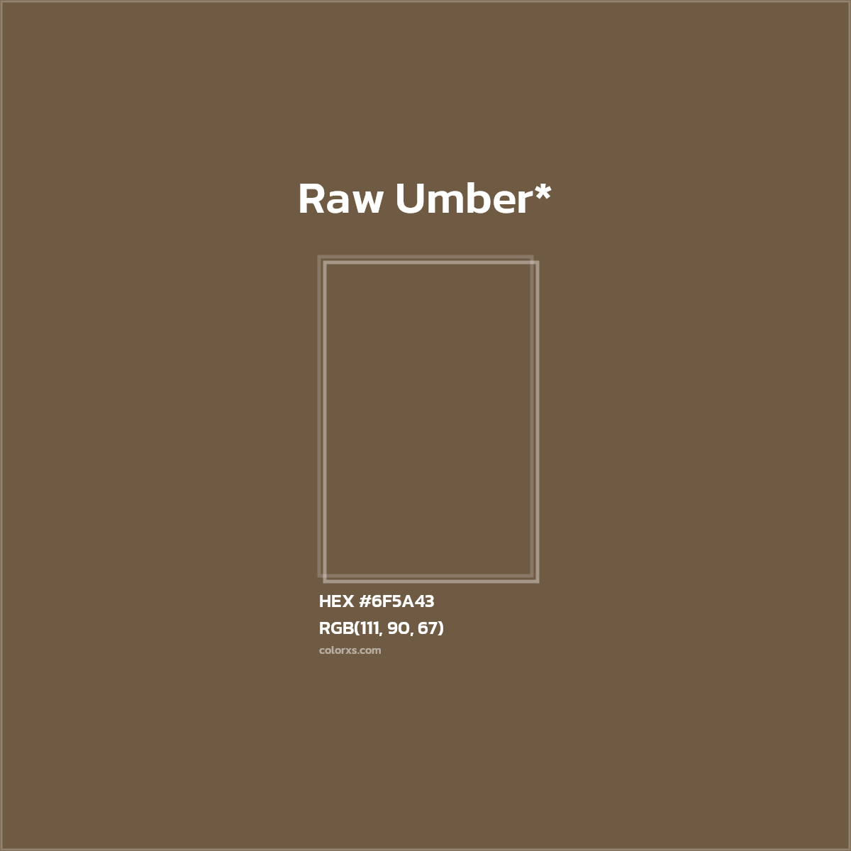 #6F5A43 hex color. RGB, RYB, CMYK, HSL, HSV codes and color conversions. Matching color names, palettes, paints.