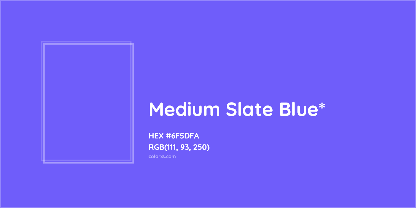 #6F5DFA hex color. RGB, RYB, CMYK, HSL, HSV codes and color conversions. Matching color names, palettes, paints.