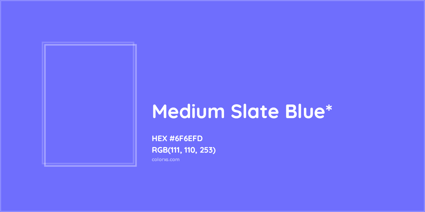 #6F6EFD hex color. RGB, RYB, CMYK, HSL, HSV codes and color conversions. Matching color names, palettes, paints.