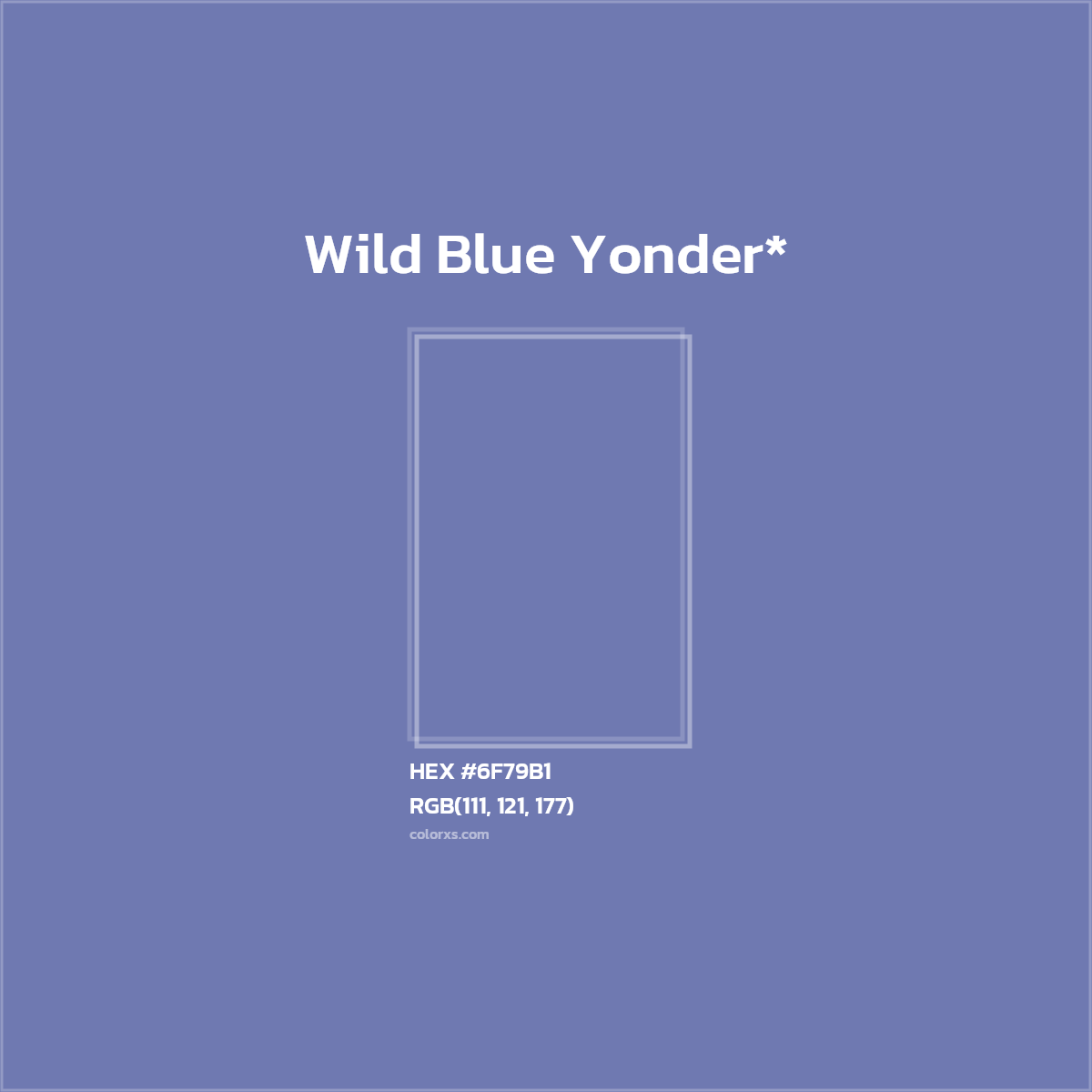 #6F79B1 hex color. RGB, RYB, CMYK, HSL, HSV codes and color conversions. Matching color names, palettes, paints.