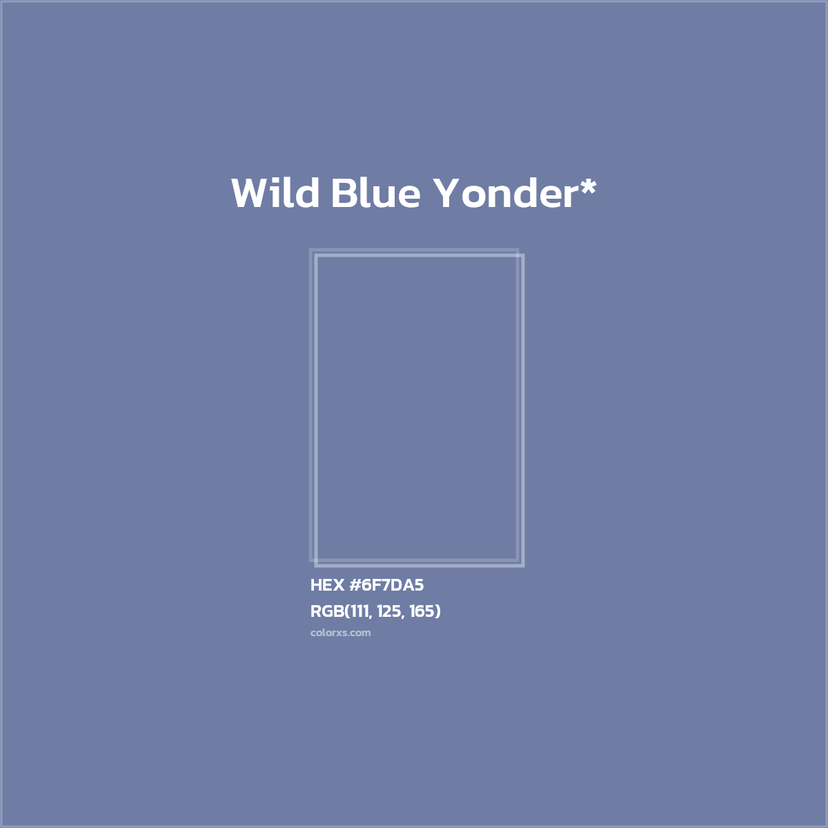 #6F7DA5 hex color. RGB, RYB, CMYK, HSL, HSV codes and color conversions. Matching color names, palettes, paints.