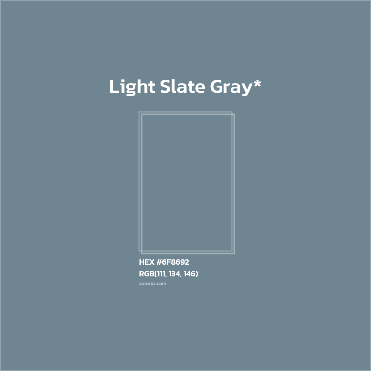 #6F8692 hex color. RGB, RYB, CMYK, HSL, HSV codes and color conversions. Matching color names, palettes, paints.