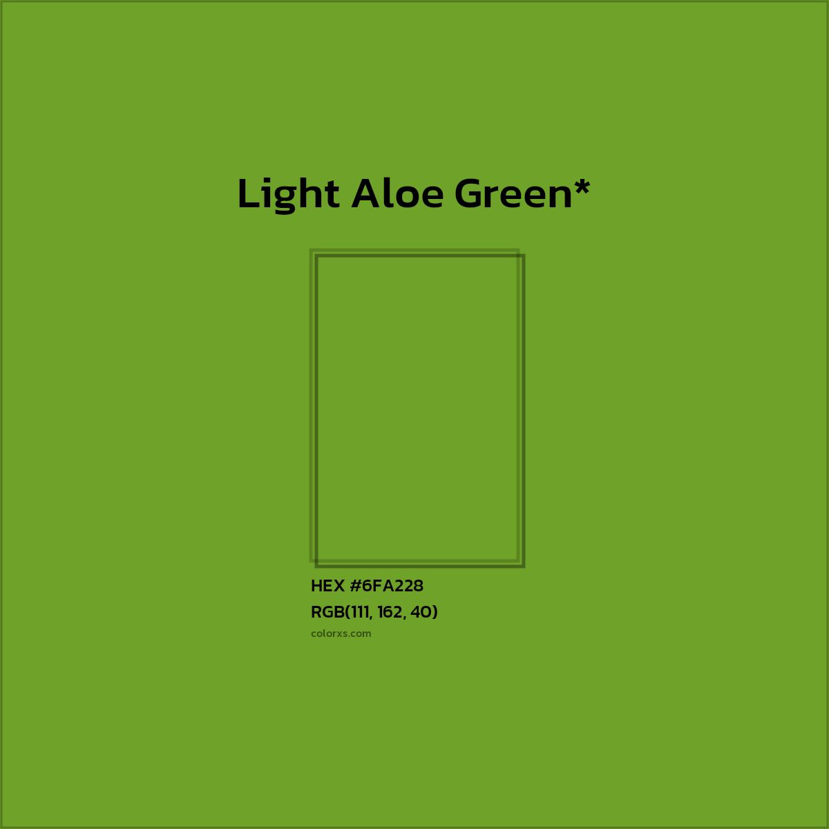 #6FA228 hex color. RGB, RYB, CMYK, HSL, HSV codes and color conversions. Matching color names, palettes, paints.