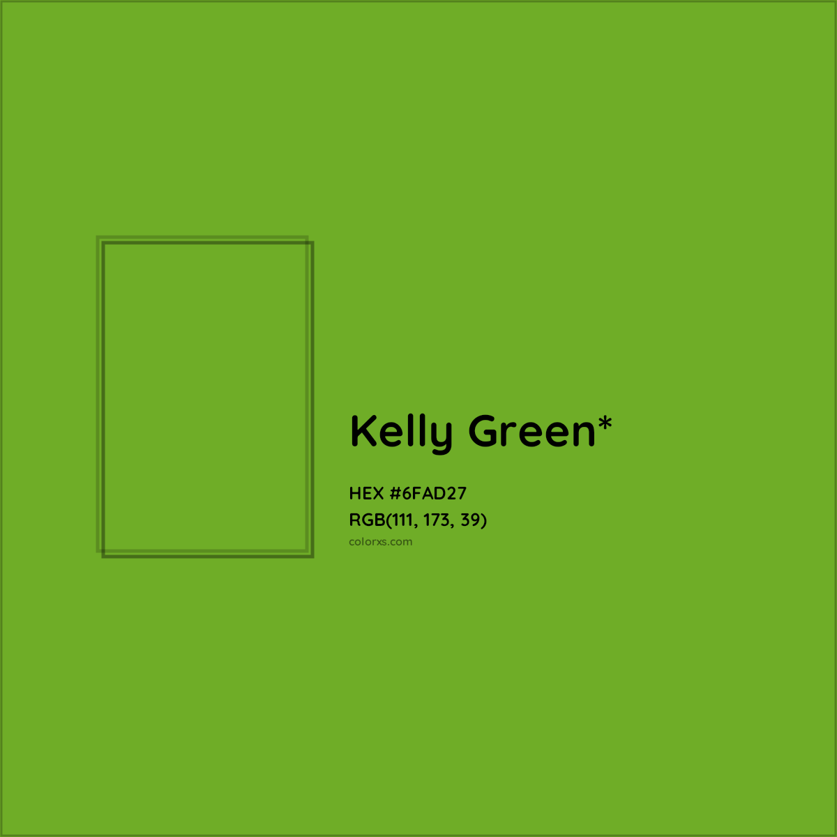 #6FAD27 hex color. RGB, RYB, CMYK, HSL, HSV codes and color conversions. Matching color names, palettes, paints.