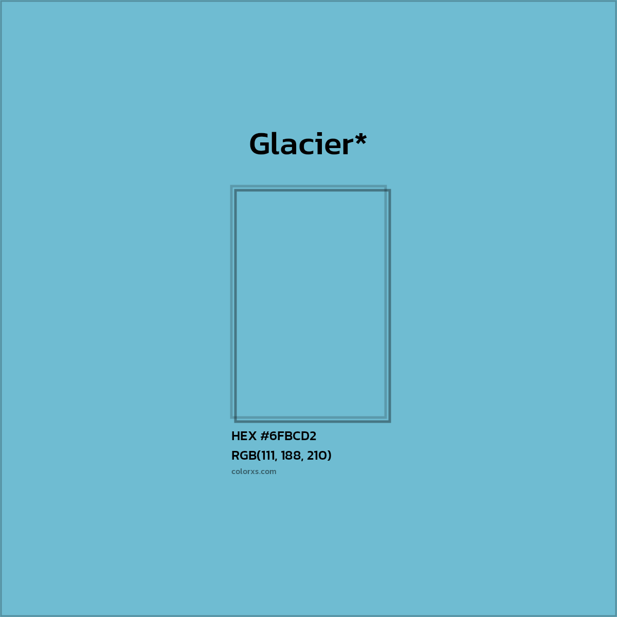 #6FBCD2 hex color. RGB, RYB, CMYK, HSL, HSV codes and color conversions. Matching color names, palettes, paints.