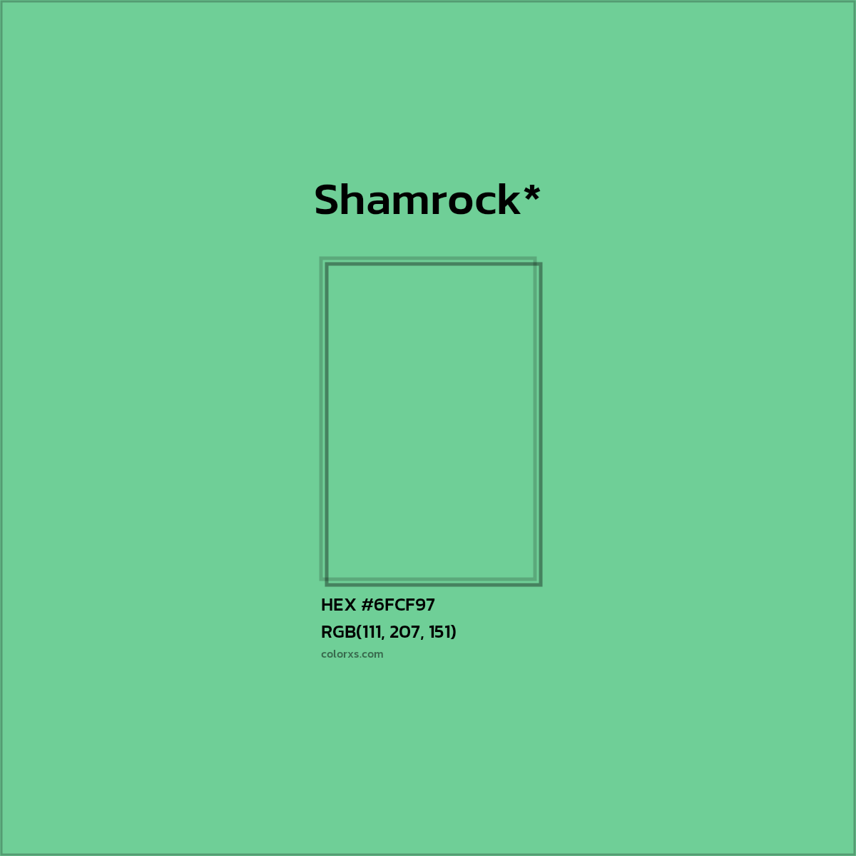 #6FCF97 hex color. RGB, RYB, CMYK, HSL, HSV codes and color conversions. Matching color names, palettes, paints.
