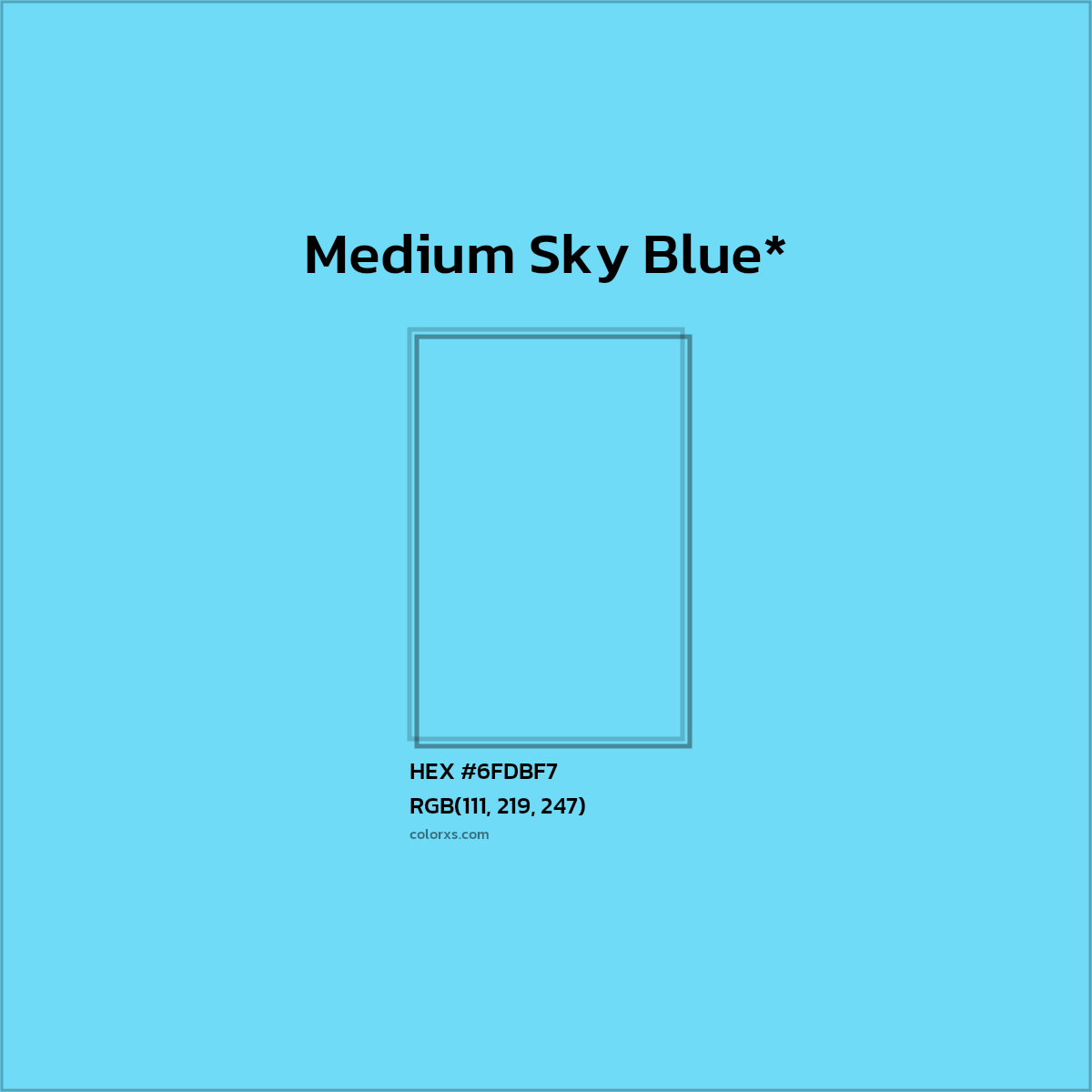 #6FDBF7 hex color. RGB, RYB, CMYK, HSL, HSV codes and color conversions. Matching color names, palettes, paints.