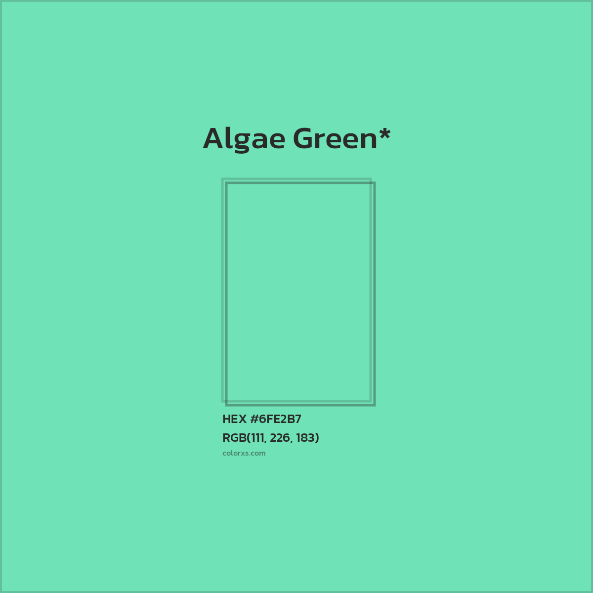 #6FE2B7 hex color. RGB, RYB, CMYK, HSL, HSV codes and color conversions. Matching color names, palettes, paints.