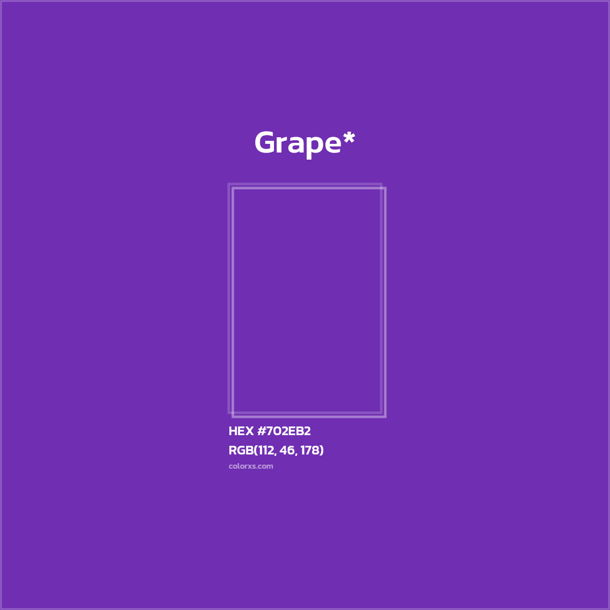 #702EB2 hex color. RGB, RYB, CMYK, HSL, HSV codes and color conversions. Matching color names, palettes, paints.