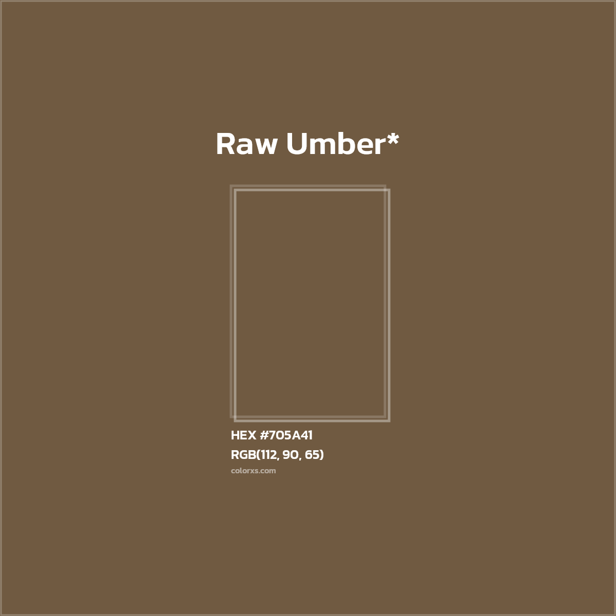#705A41 hex color. RGB, RYB, CMYK, HSL, HSV codes and color conversions. Matching color names, palettes, paints.