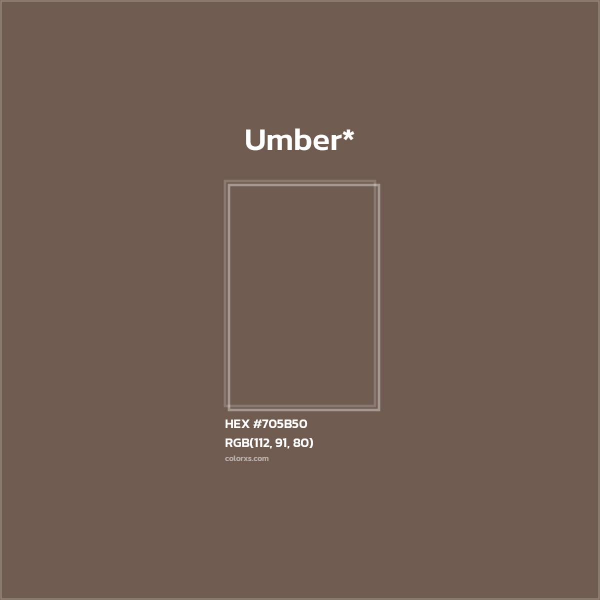 #705B50 hex color. RGB, RYB, CMYK, HSL, HSV codes and color conversions. Matching color names, palettes, paints.