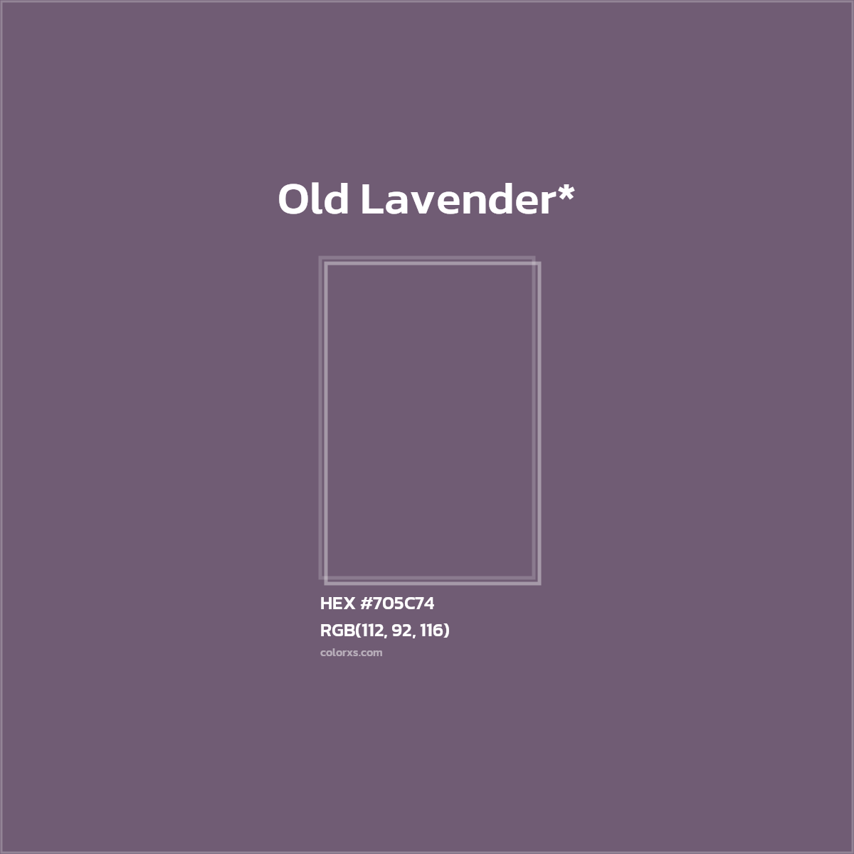 #705C74 hex color. RGB, RYB, CMYK, HSL, HSV codes and color conversions. Matching color names, palettes, paints.