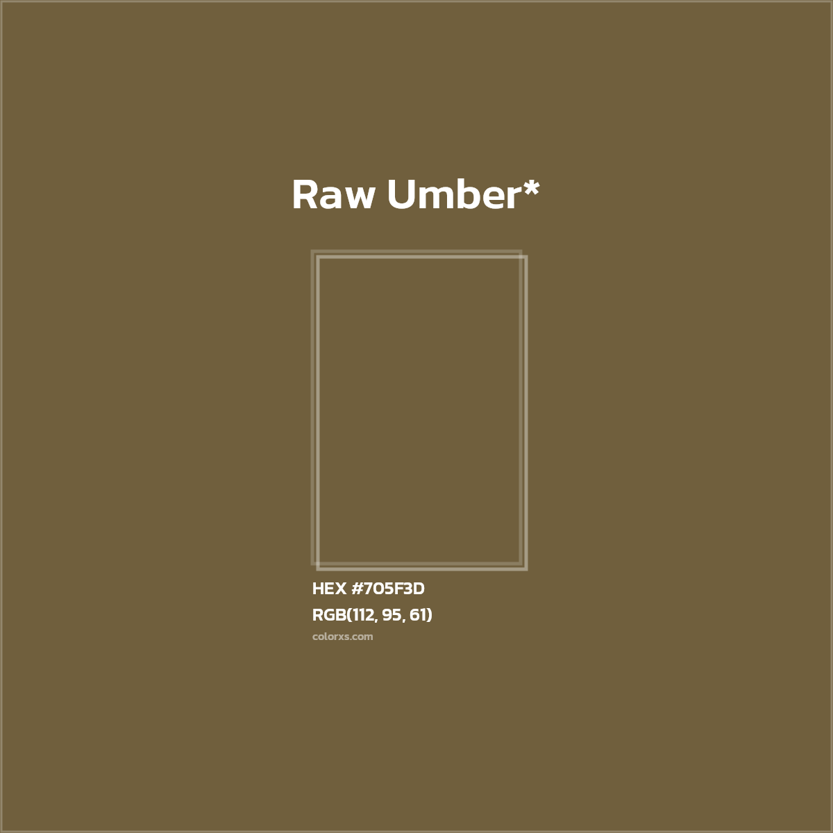 #705F3D hex color. RGB, RYB, CMYK, HSL, HSV codes and color conversions. Matching color names, palettes, paints.