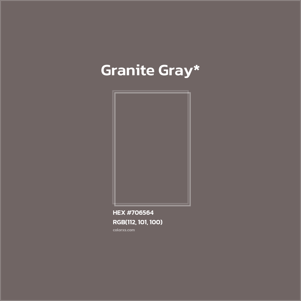 #706564 hex color. RGB, RYB, CMYK, HSL, HSV codes and color conversions. Matching color names, palettes, paints.