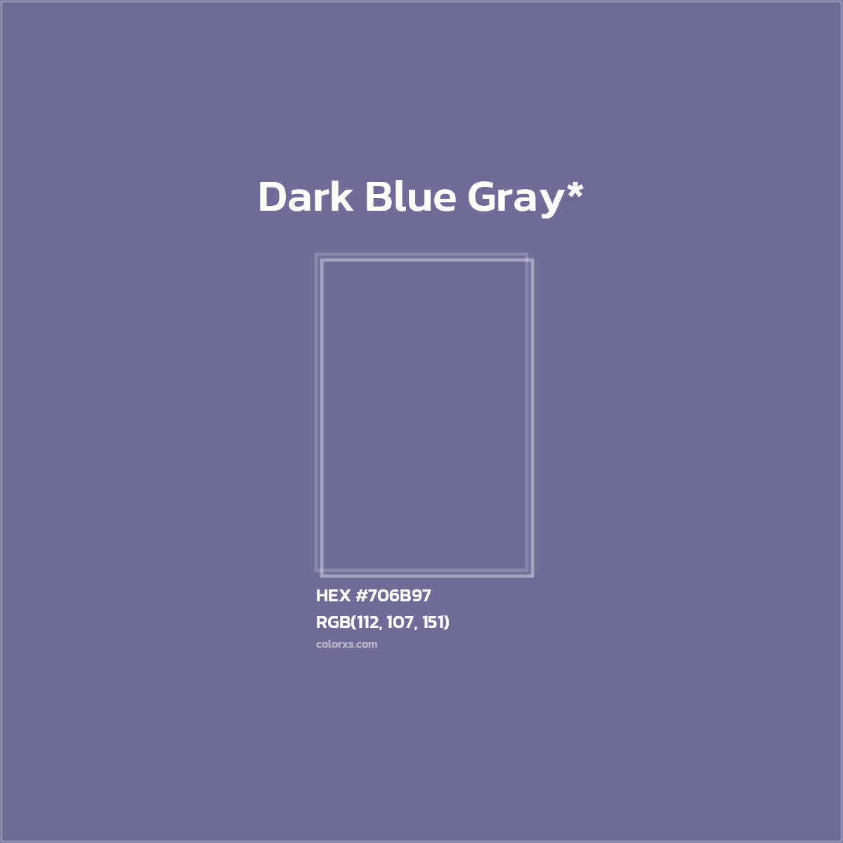 #706B97 hex color. RGB, RYB, CMYK, HSL, HSV codes and color conversions. Matching color names, palettes, paints.