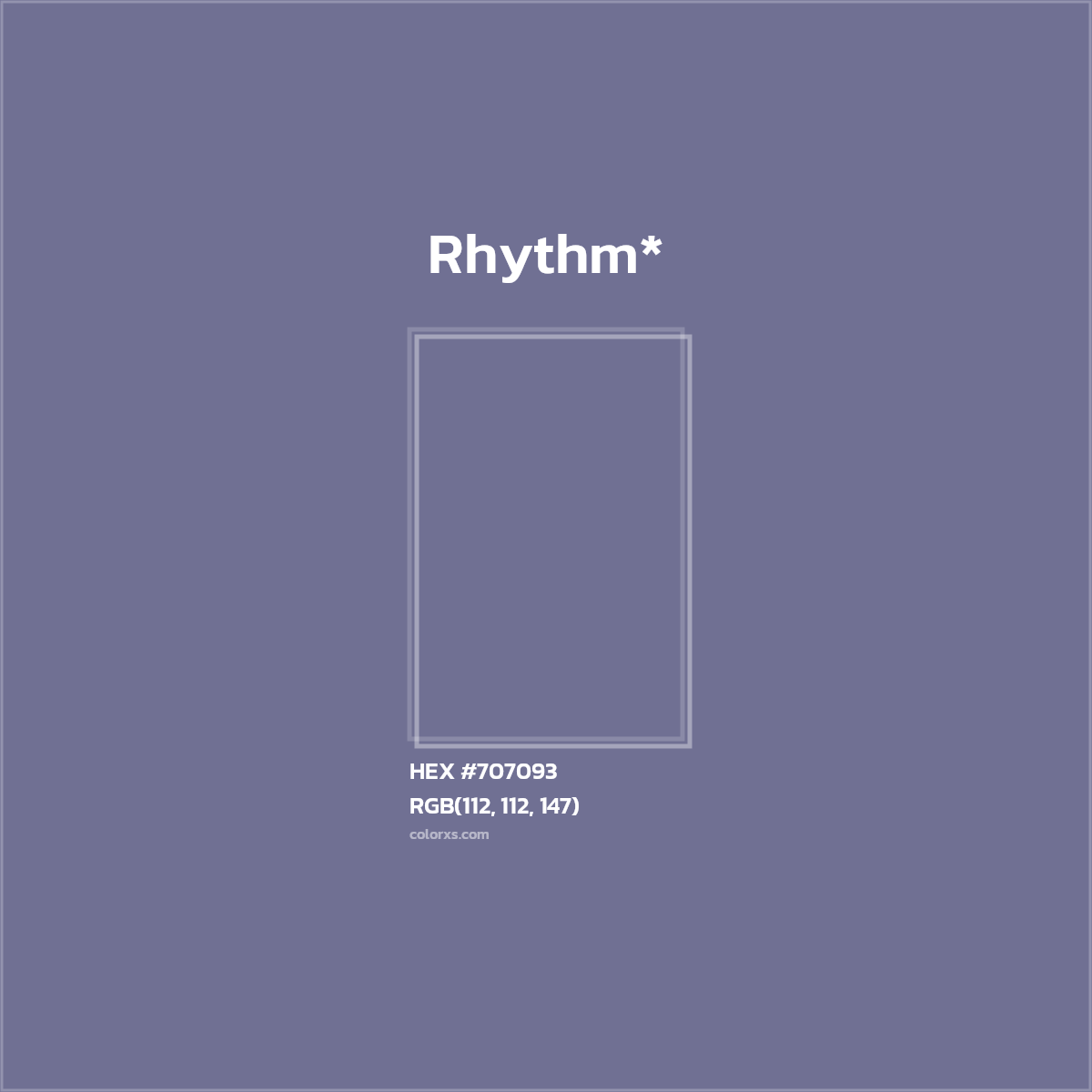 #707093 hex color. RGB, RYB, CMYK, HSL, HSV codes and color conversions. Matching color names, palettes, paints.