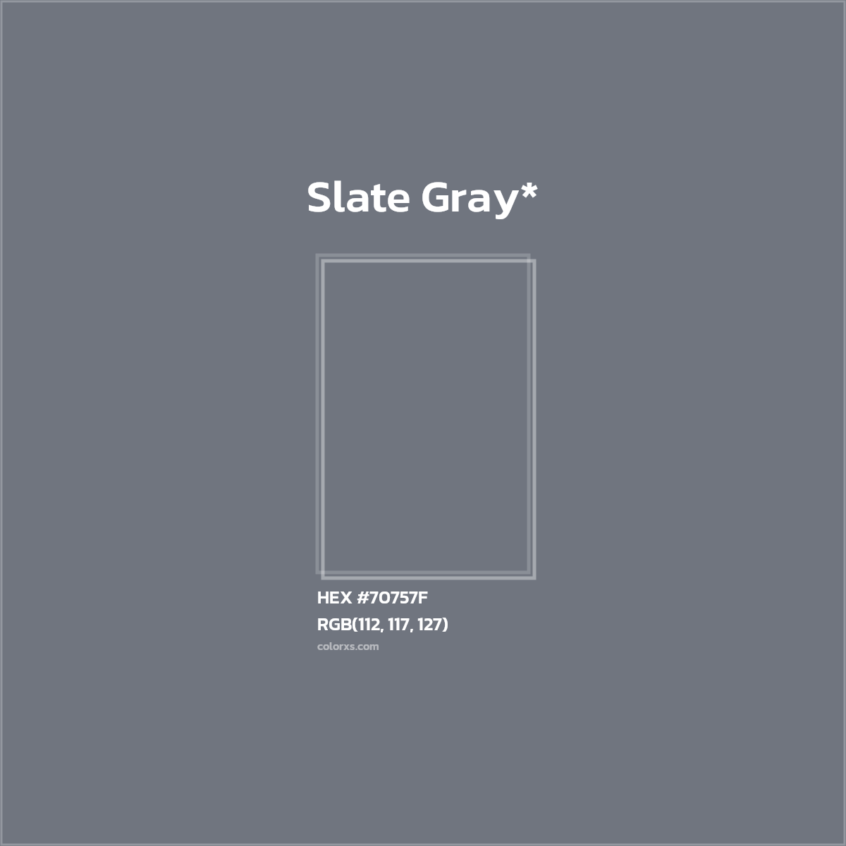 #70757F hex color. RGB, RYB, CMYK, HSL, HSV codes and color conversions. Matching color names, palettes, paints.