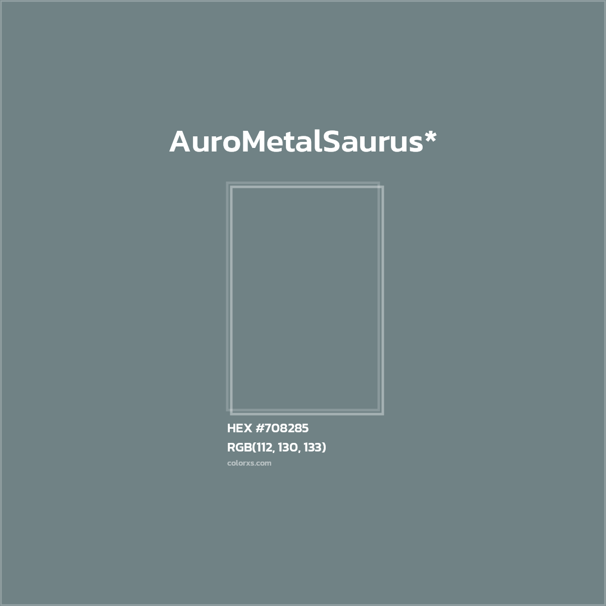 #708285 hex color. RGB, RYB, CMYK, HSL, HSV codes and color conversions. Matching color names, palettes, paints.