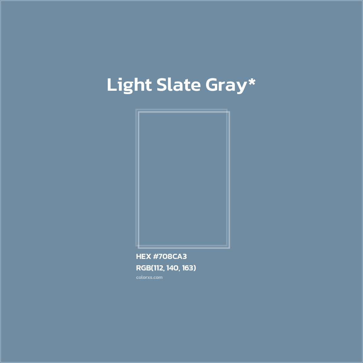#708CA3 hex color. RGB, RYB, CMYK, HSL, HSV codes and color conversions. Matching color names, palettes, paints.