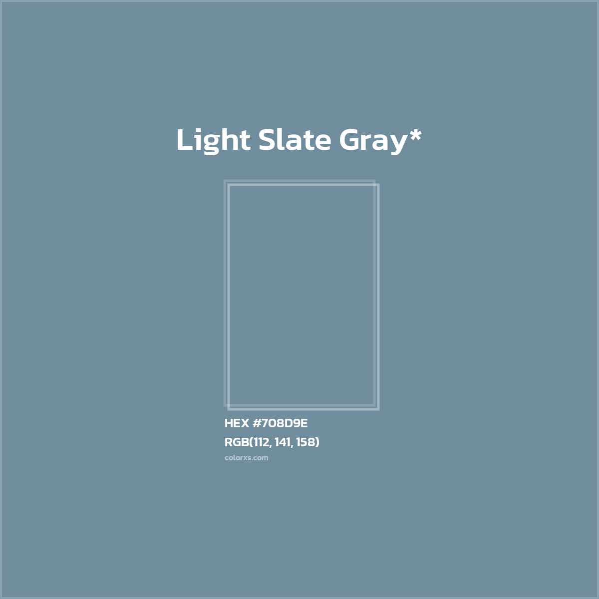#708D9E hex color. RGB, RYB, CMYK, HSL, HSV codes and color conversions. Matching color names, palettes, paints.