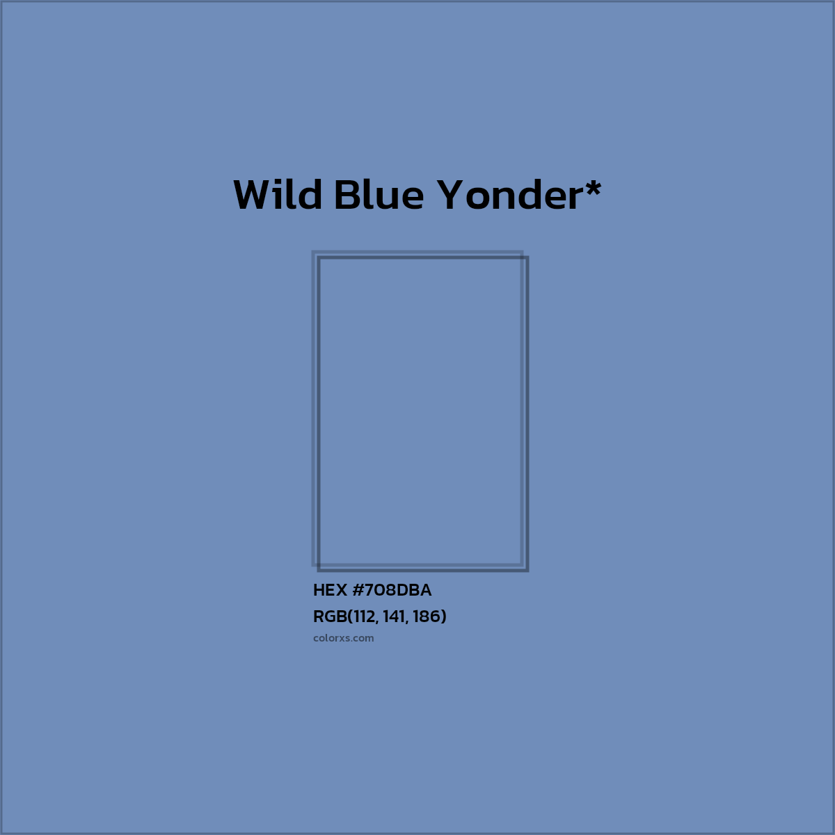 #708DBA hex color. RGB, RYB, CMYK, HSL, HSV codes and color conversions. Matching color names, palettes, paints.