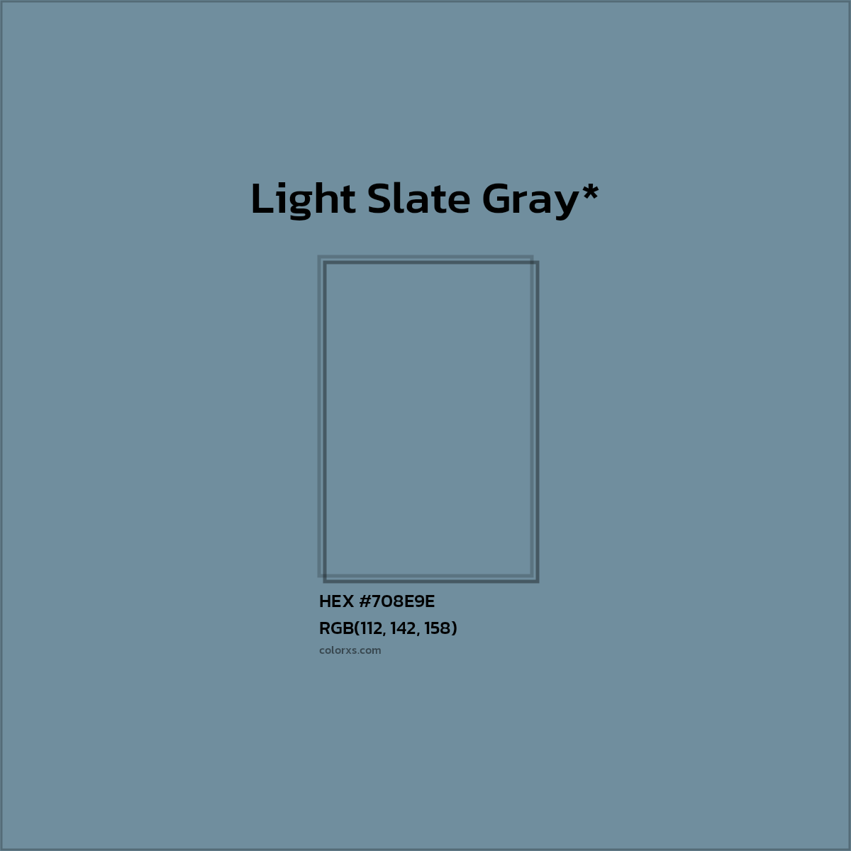 #708E9E hex color. RGB, RYB, CMYK, HSL, HSV codes and color conversions. Matching color names, palettes, paints.