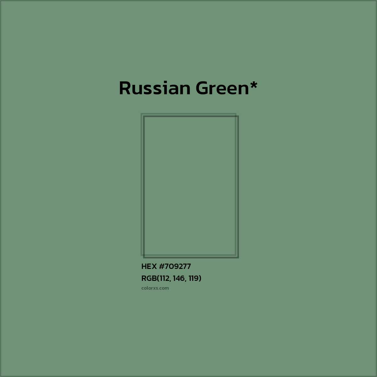 #709277 hex color. RGB, RYB, CMYK, HSL, HSV codes and color conversions. Matching color names, palettes, paints.