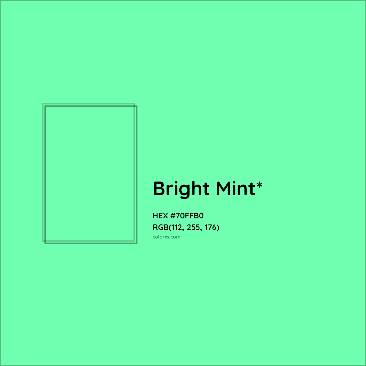 #70FFB0 hex color. RGB, RYB, CMYK, HSL, HSV codes and color conversions. Matching color names, palettes, paints.