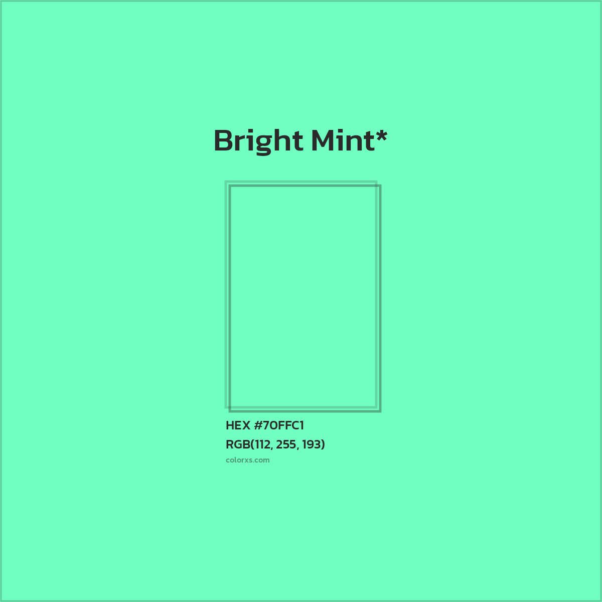 #70FFC1 hex color. RGB, RYB, CMYK, HSL, HSV codes and color conversions. Matching color names, palettes, paints.