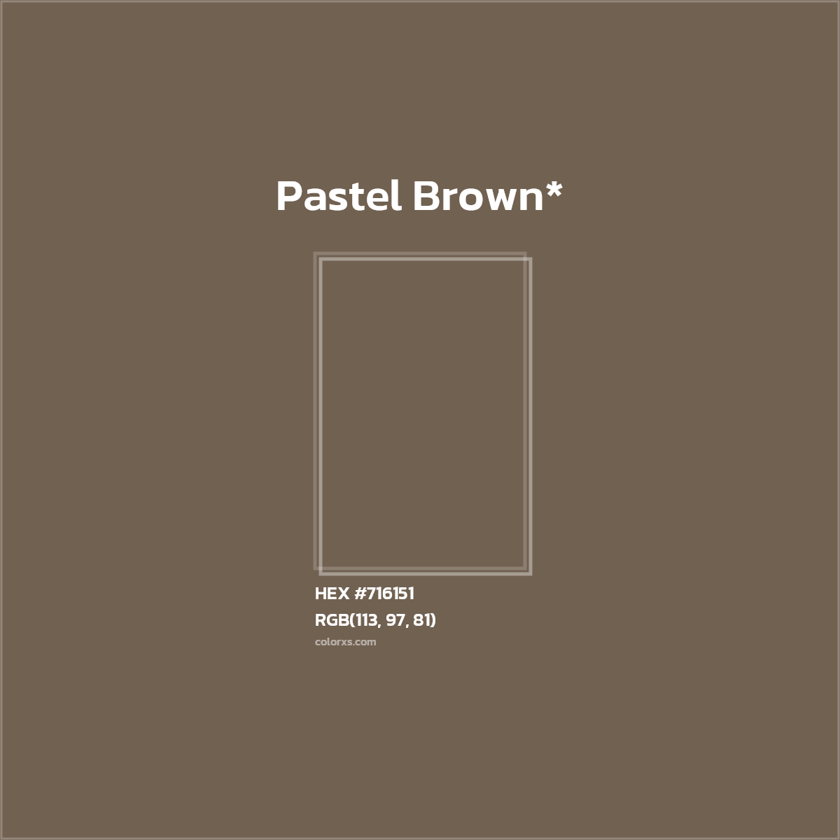 #716151 hex color. RGB, RYB, CMYK, HSL, HSV codes and color conversions. Matching color names, palettes, paints.