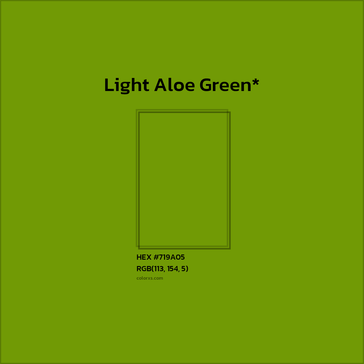 #719A05 hex color. RGB, RYB, CMYK, HSL, HSV codes and color conversions. Matching color names, palettes, paints.