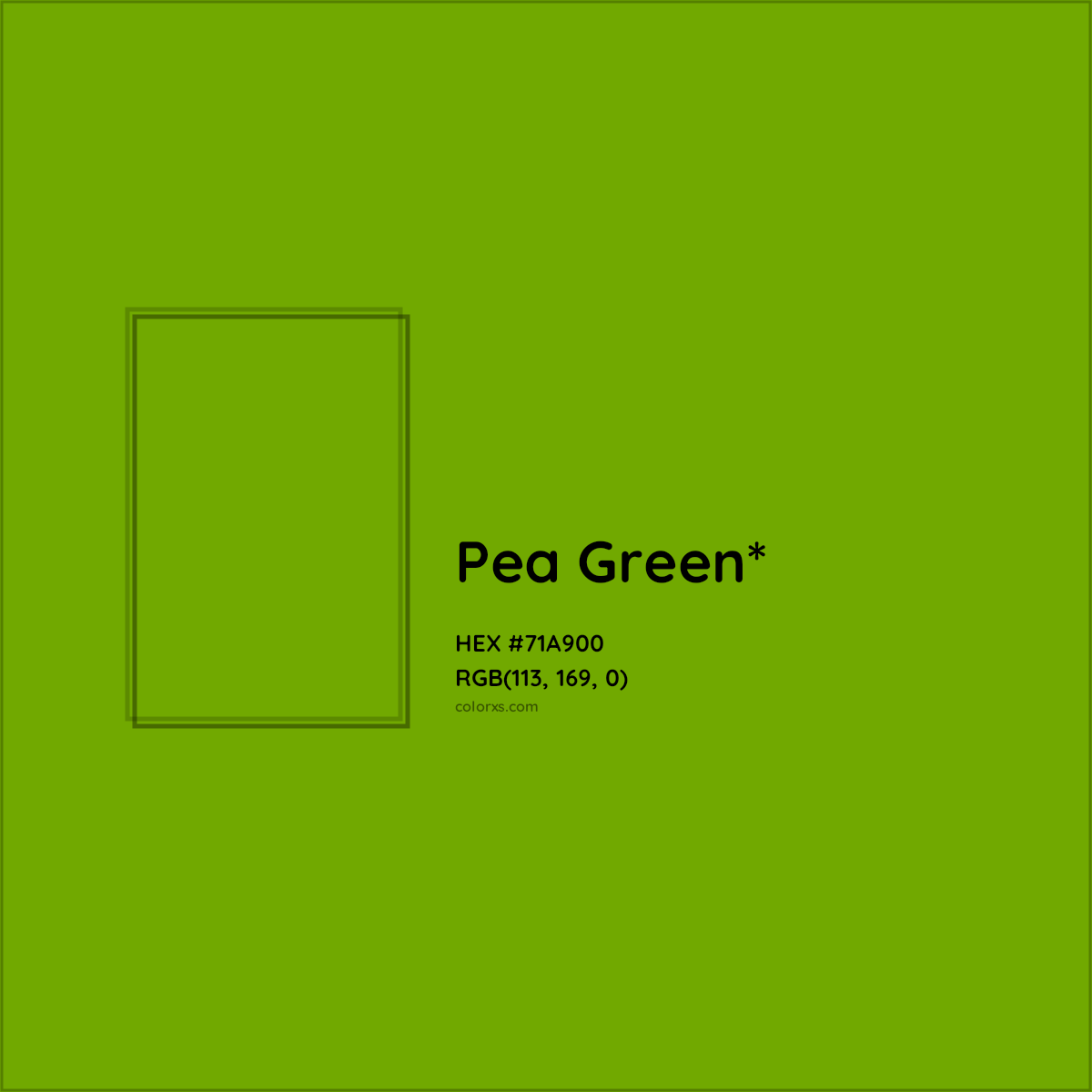 #71A900 hex color. RGB, RYB, CMYK, HSL, HSV codes and color conversions. Matching color names, palettes, paints.