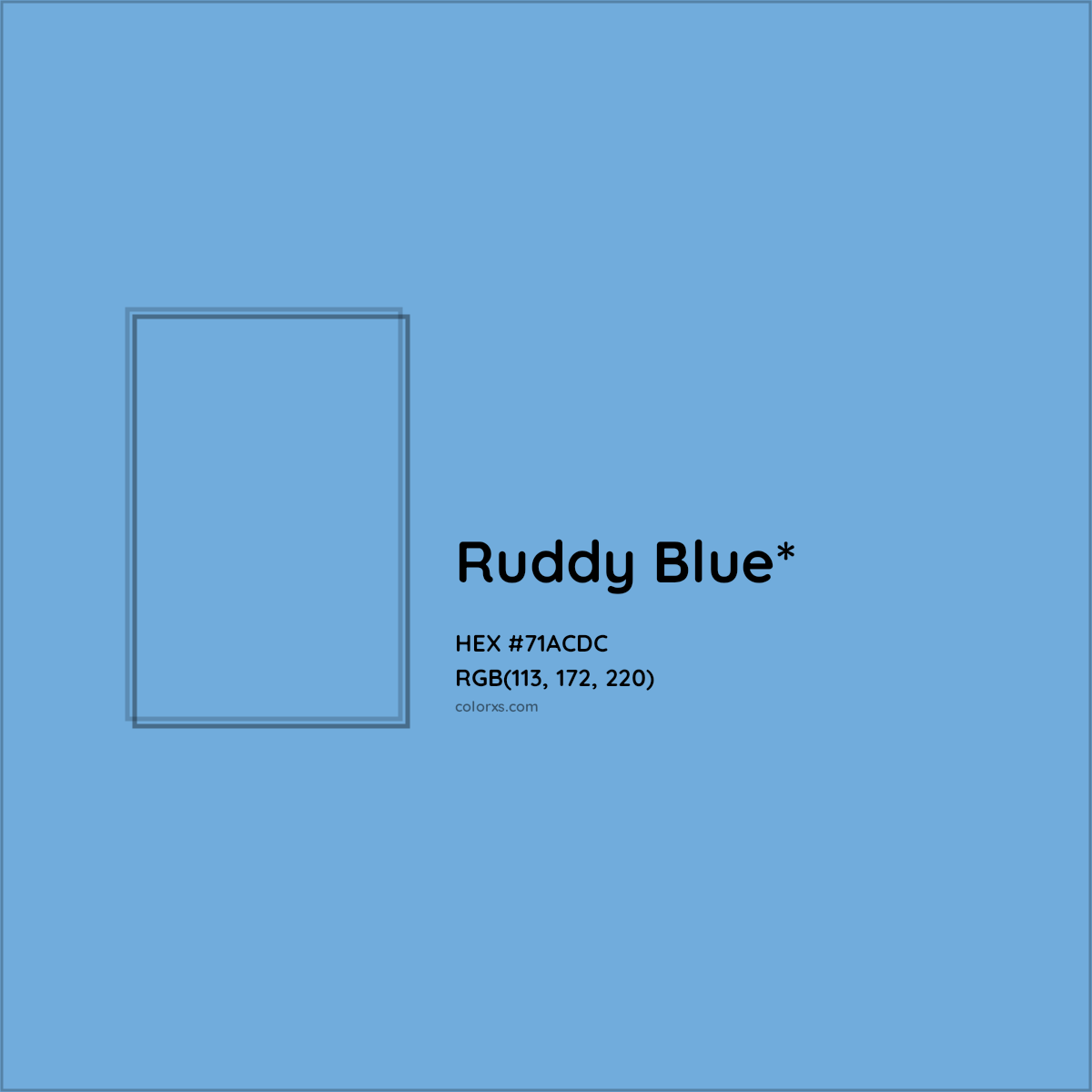#71ACDC hex color. RGB, RYB, CMYK, HSL, HSV codes and color conversions. Matching color names, palettes, paints.